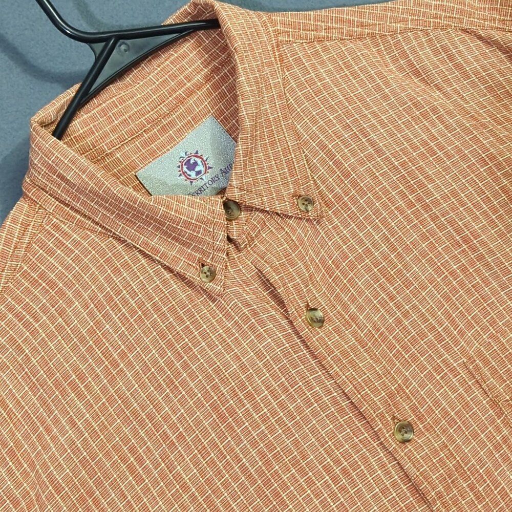 The Territory Ahead Shirt Men's LT Tall Orange Cotton Long Sleeve Button Down